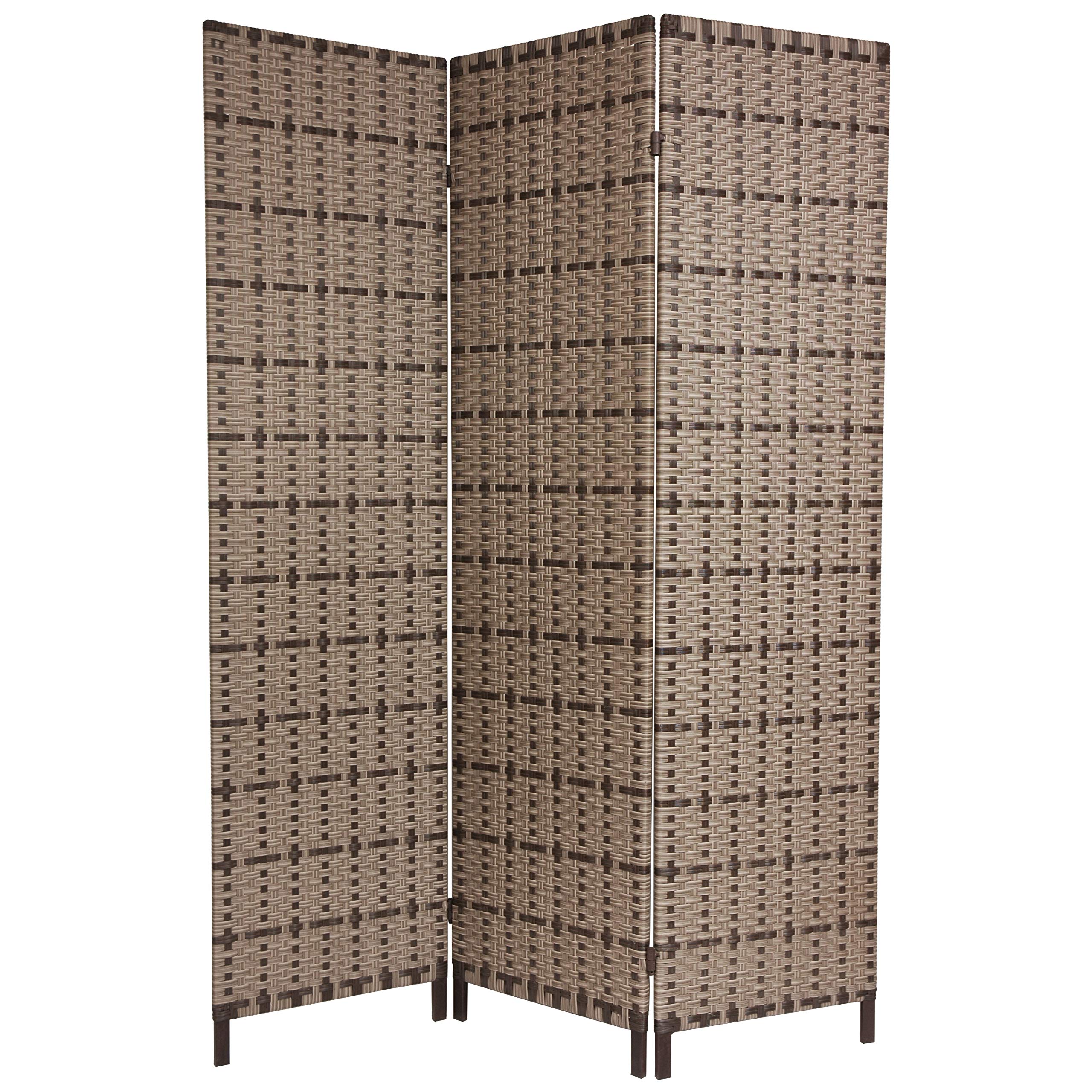 6 ft. Tall Red Lantern Tropical Outdoor Screen Room Divider - Grey Privacy Partition for Patio, Garden, or Pool Area | Weather-Resistant Decorative Fence Panel
