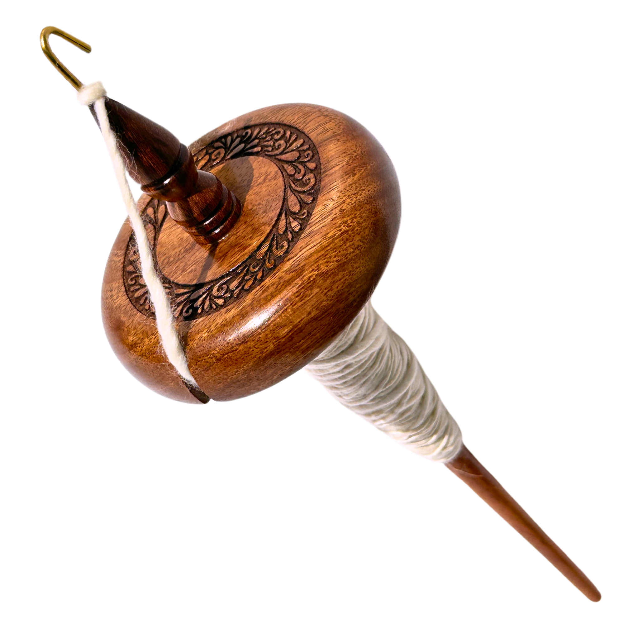 Premium Top Whorl Drop Spindle for Hand Spinning Yarn - Wool, Cotton & Fiber Crafting Tool for Knitting, Weaving & DIY Projects