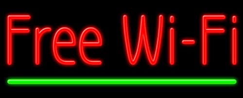 Free WiFi Glass Neon Sign #11406 - Handcrafted in USA | Perfect for Cafes, Restaurants & Home Decor