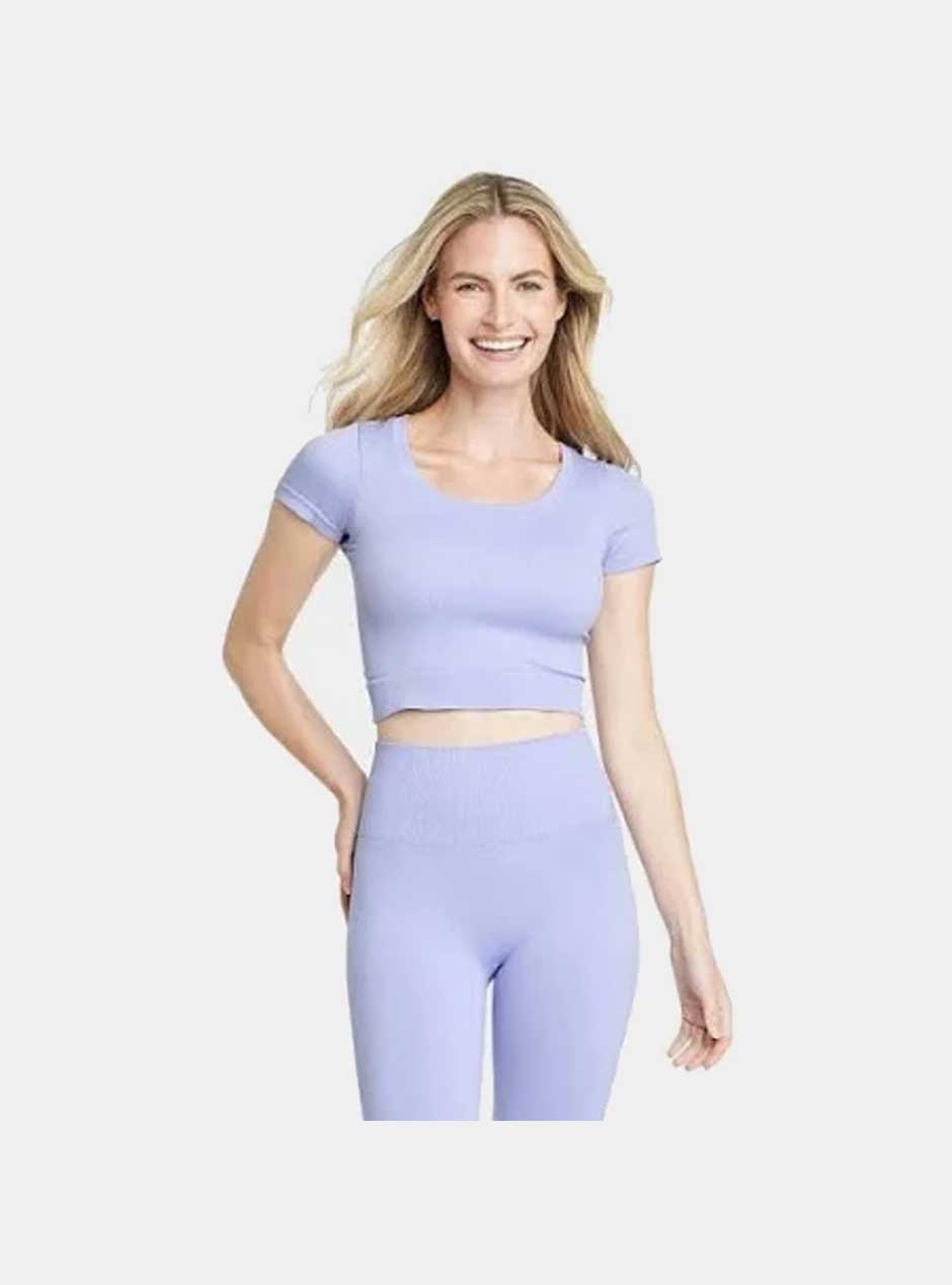 NUX Active Women's Favorite Crop Top - Soft Lilac Purple Workout Tank for Yoga, Running & Gym