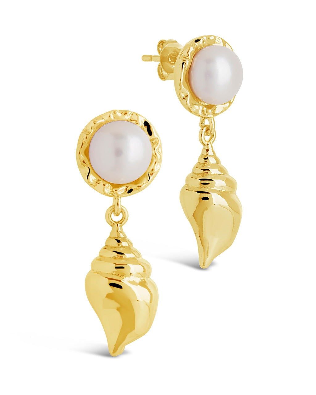 Beverly Pearl Shell Drop Stud Earrings - Natural Mother of Pearl Jewelry for Women - Elegant Dangle Earrings for Party, Wedding & Everyday Wear