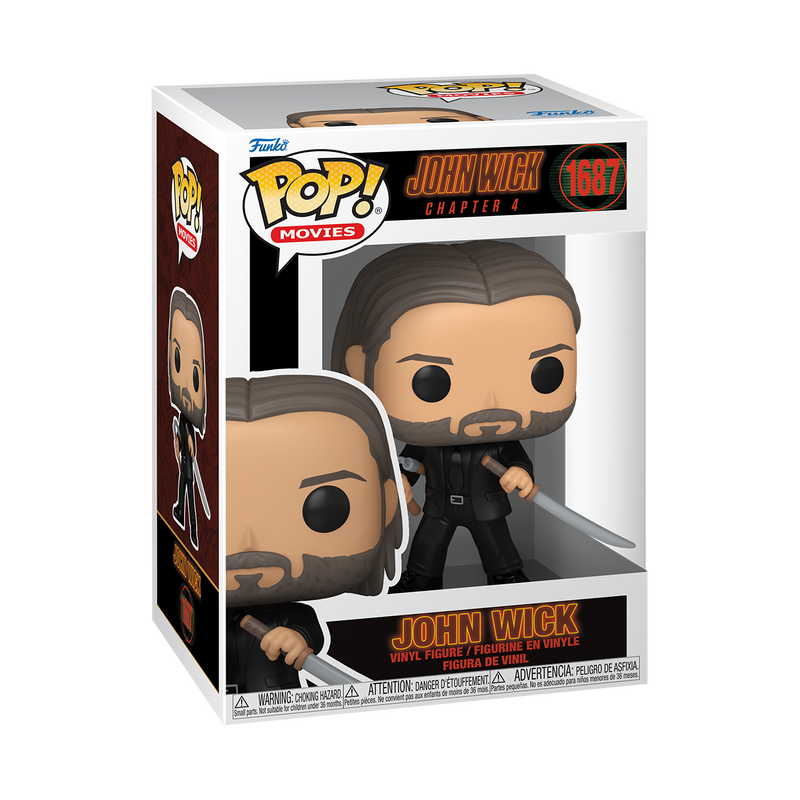 John Wick Funko Pop! Vinyl Figure #1687 with Protector Case - Perfect for Movie Fans & Collectors - Display on Shelves, Desks, or in Collections
