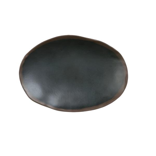 Steelite 9.5 Inch Oval Dinner Plate - Grey Stoneware for Elegant Dining & Restaurant Serving | Microwave & Dishwasher Safe