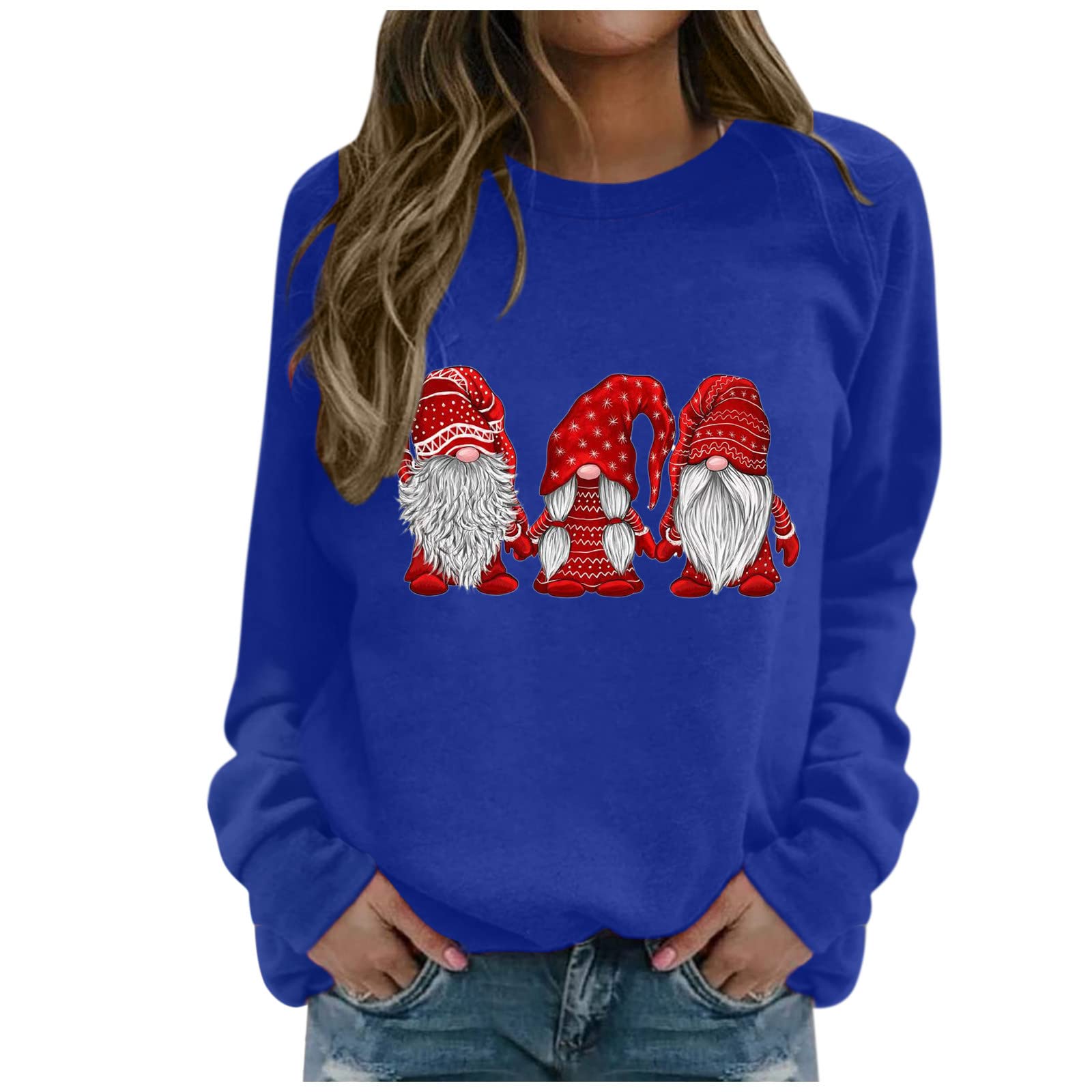 Women's Casual Hooded Blouse Sweatshirt - Long Sleeve Fashion Pullover with Christmas Print - Perfect for Holiday Parties & Winter Outfits