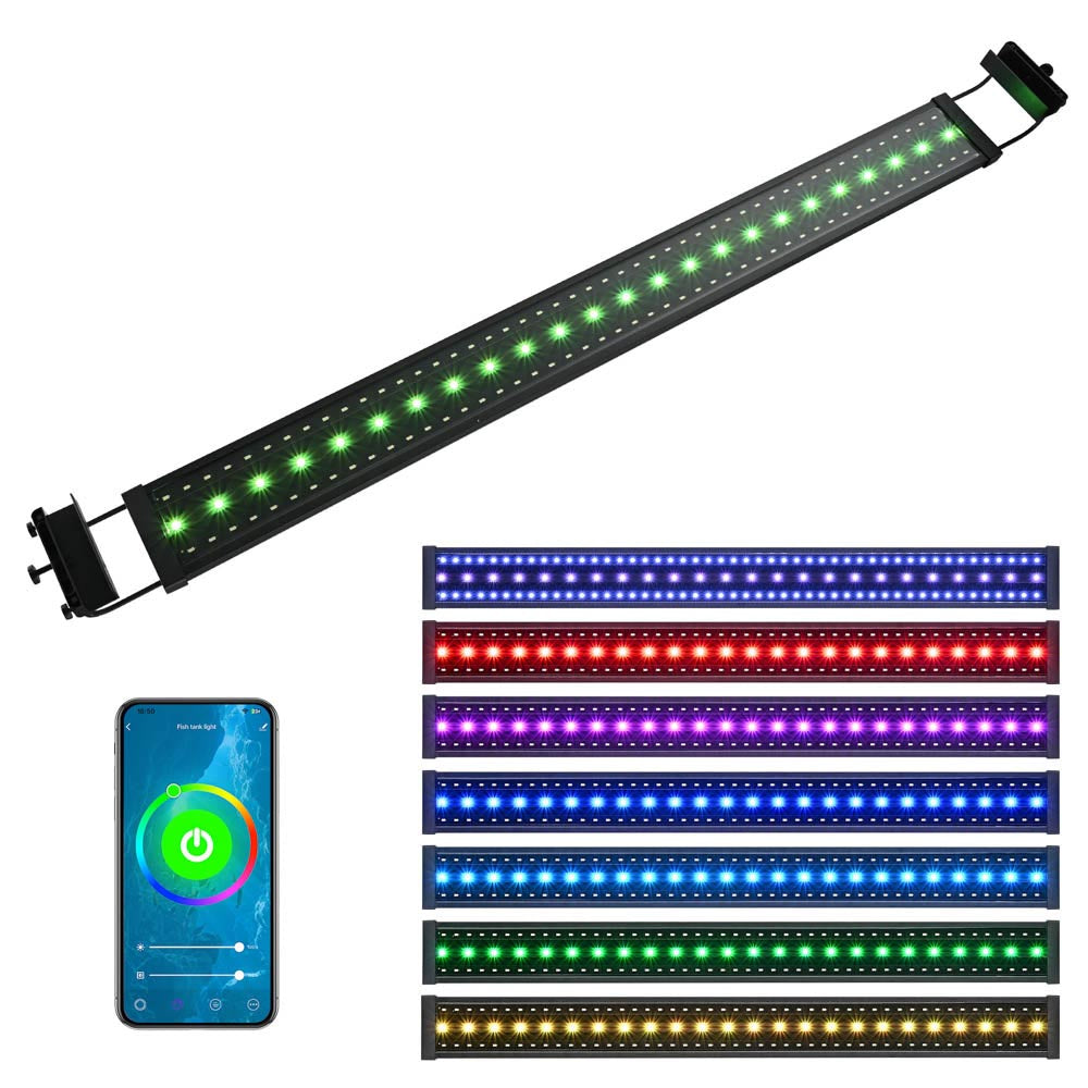 48 Inch Aquarium Light with RGB & APP Control - Full Spectrum LED for Saltwater & Freshwater Tanks - Perfect for Coral Growth & Planted Aquariums