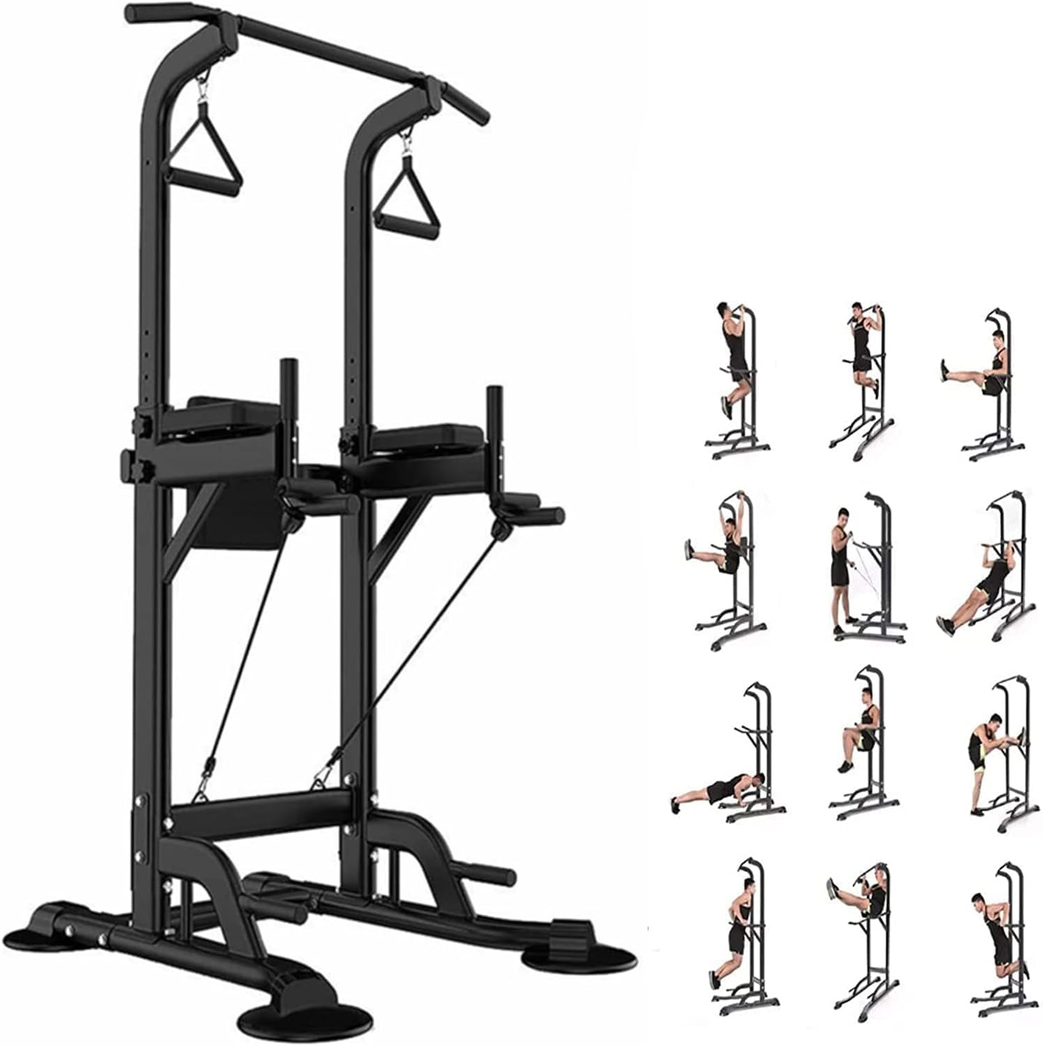 Adjustable Power Tower Pull Up Bar Stand for Home Gym - Multi-Function Strength Training Equipment with 330LBS Capacity for Men & Women - Perfect for Pull Ups, Dips, Push Ups & Full Body Workouts at Home