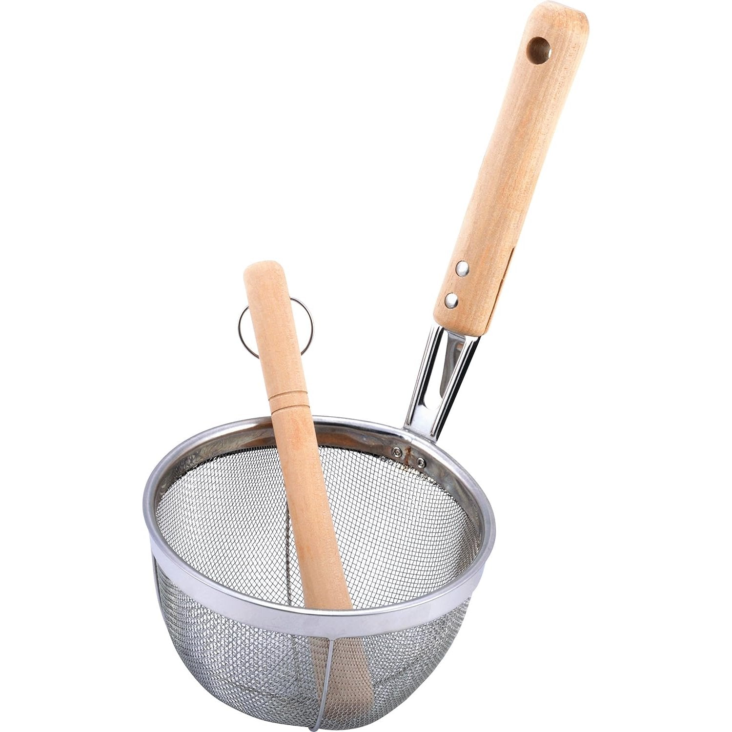 Premium Minex Misokoshi Miso Strainer & Wooden Muddler Set - Authentic Japanese Miso Soup Maker Kit for Home Cooking & Traditional Japanese Cuisine - Perfect for Ramen, Udon & Hot Pot Recipes