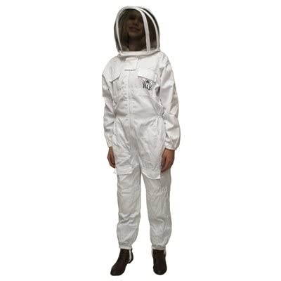 Beekeeping Suit for Adults - 100% Cotton & Polyester Blend Beekeeping Jacket with Veil - Large Size - Full Body Protection for Beekeepers, Honey Harvesting & Apiary Work