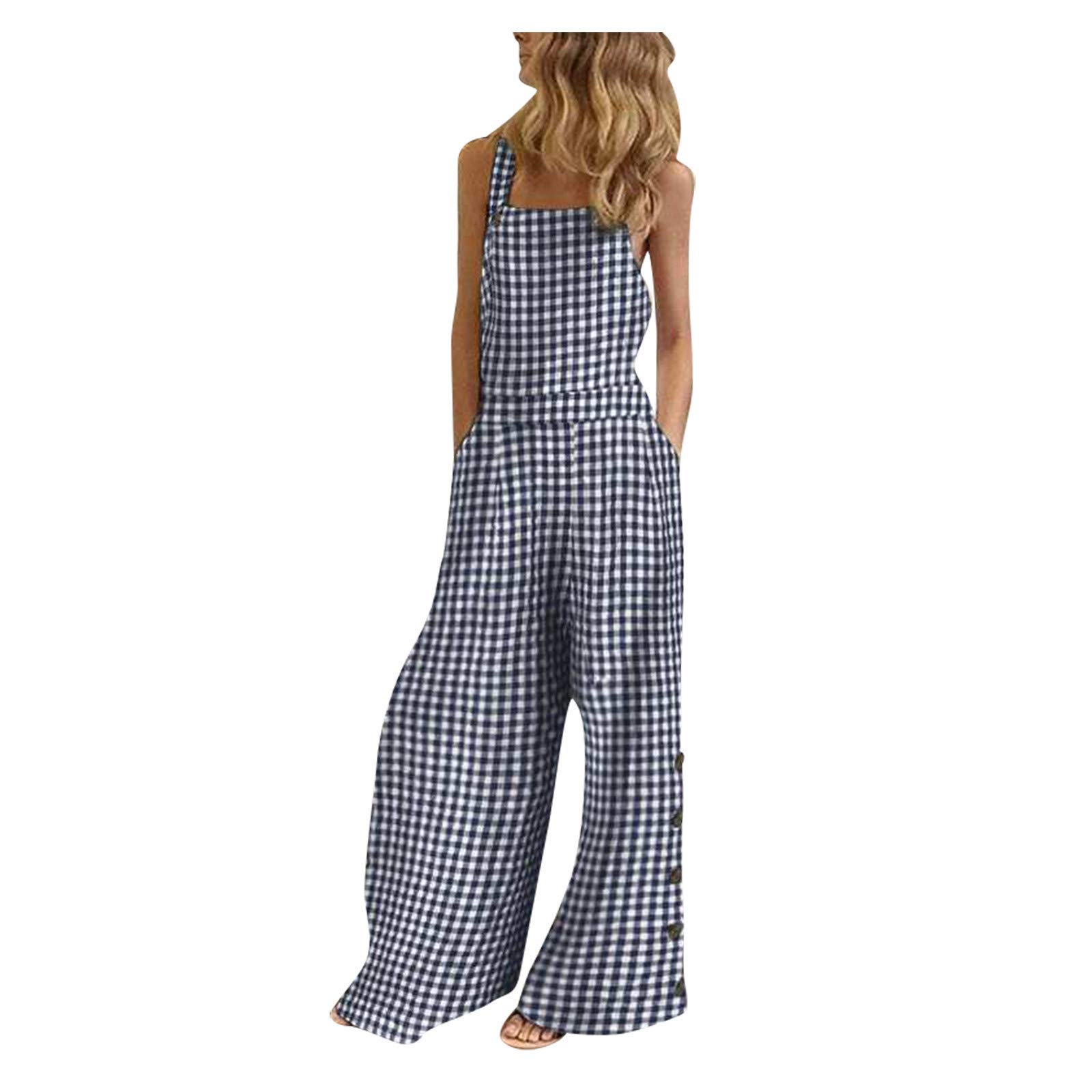 Stylish Women's Plaid Graphic Jumpsuit - Casual One-Piece Overalls with Trendy Print | Perfect for Streetwear, Music Festivals & Everyday Fashion (2022 Collection)