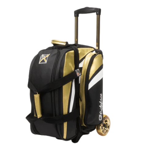 KR Strikeforce Cruiser Lux Double Roller Gold Bowling Bag - Premium Bowling Equipment for Men & Women - Perfect for League Play, Tournaments & Practice Sessions