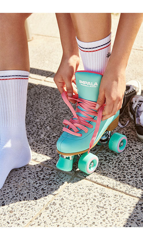 Impala Roller Skates for Women - Pink & Yellow Retro Quad Skates with Lightweight Aluminum Frame - Perfect for Outdoor Skating, Roller Derby & Rink Fun