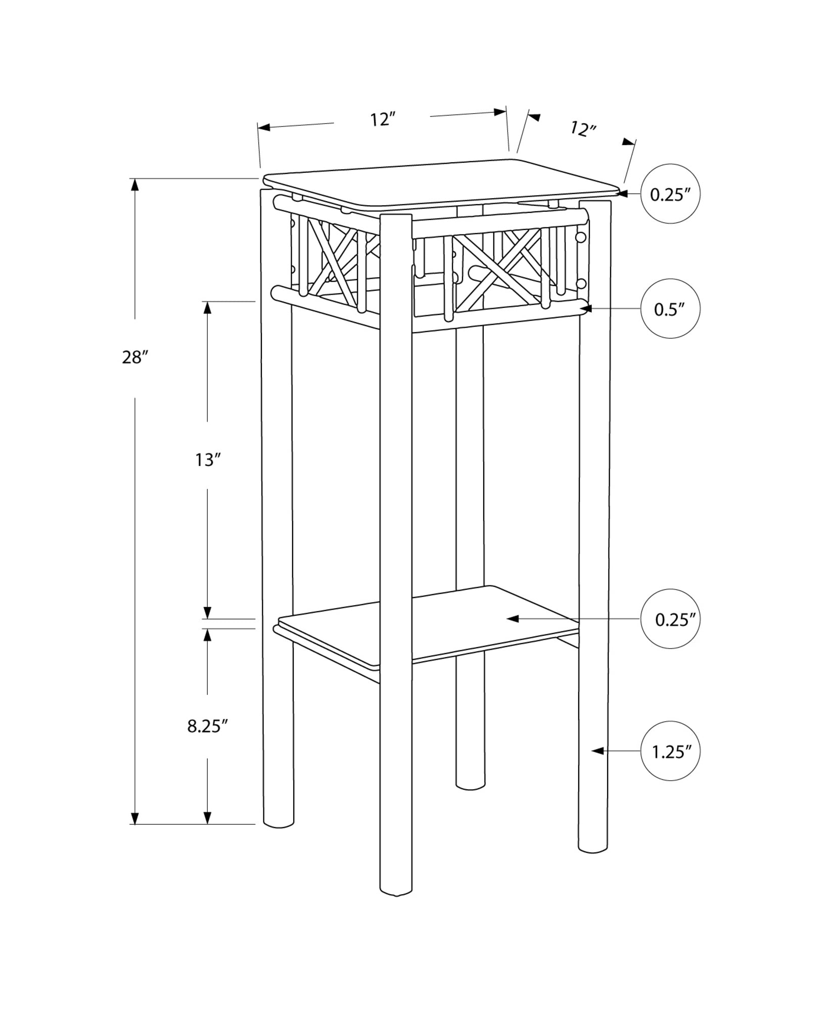 Modern Black Metal Accent Table with Tempered Glass Top - Stylish Side Table for Living Room, Bedroom or Office Decor
