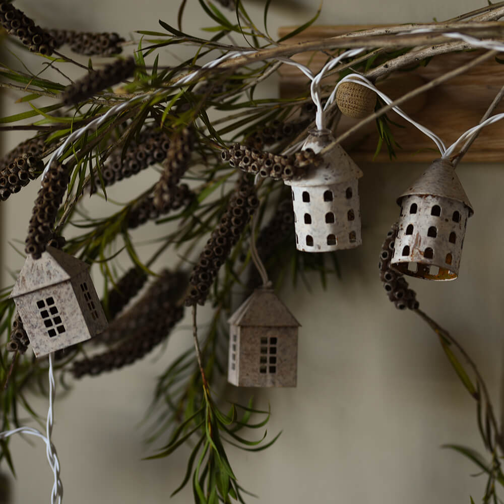 White Winter Village LED Fairy Lights with Battery - Perfect for Holiday Decorations, Christmas Tree, and Home Ambiance