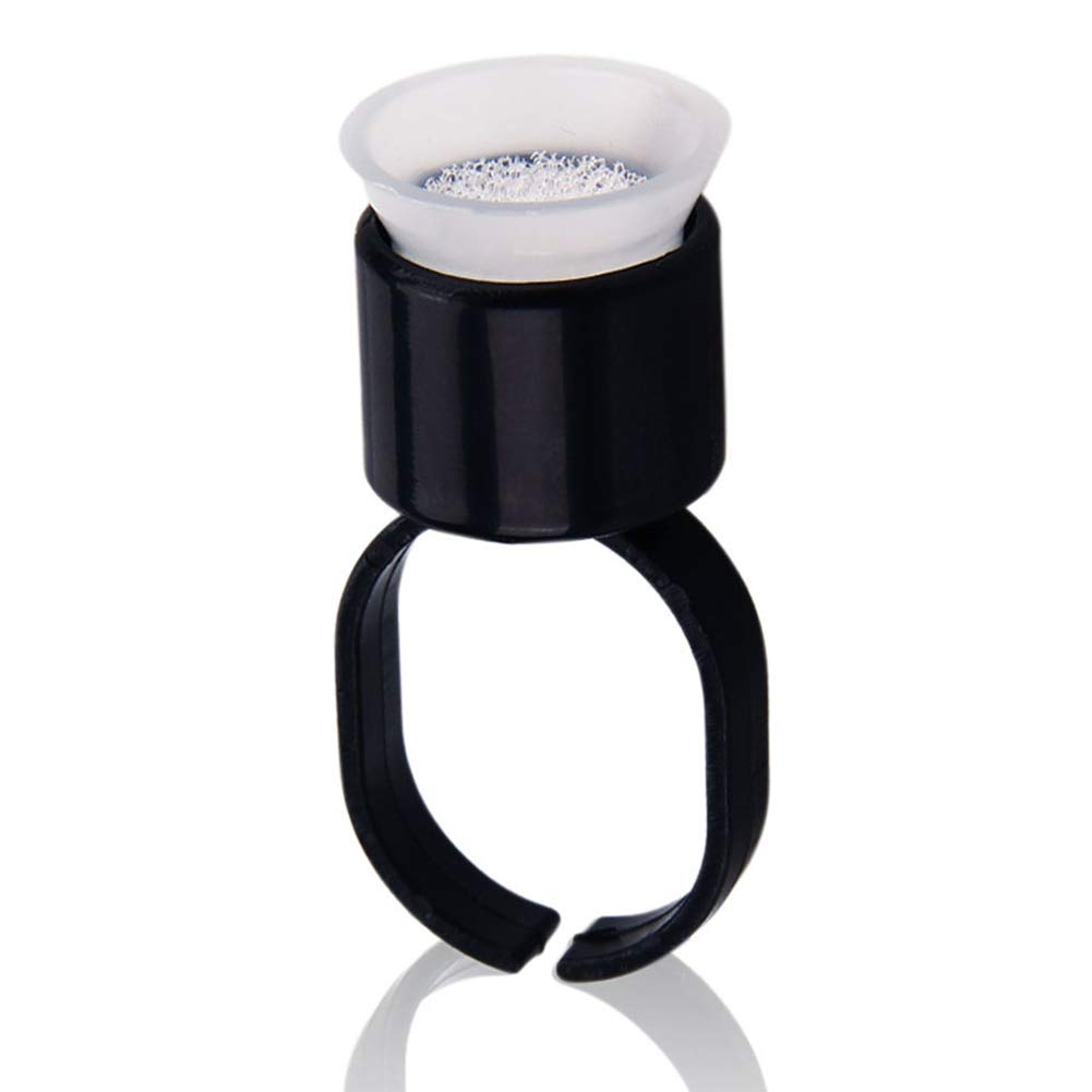 ORIONE 100PCS Tattoo Ink Rings - Microblading Glue Cups with Sponge for Permanent Makeup - Salon & Home Use