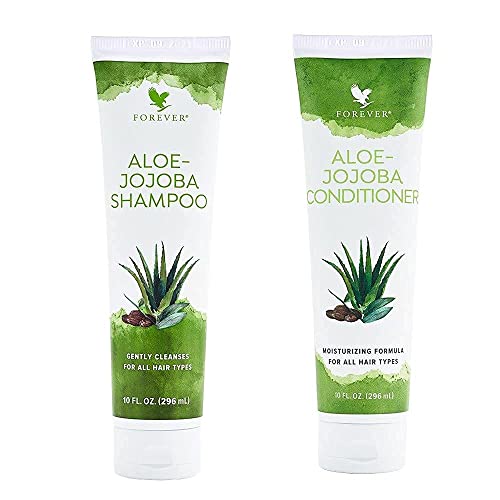 Forever Living Aloe Jojoba Shampoo & Conditioner Set - Natural Hair Care for Dry & Damaged Hair - Perfect for Daily Use & Salon-Quality Results at Home
