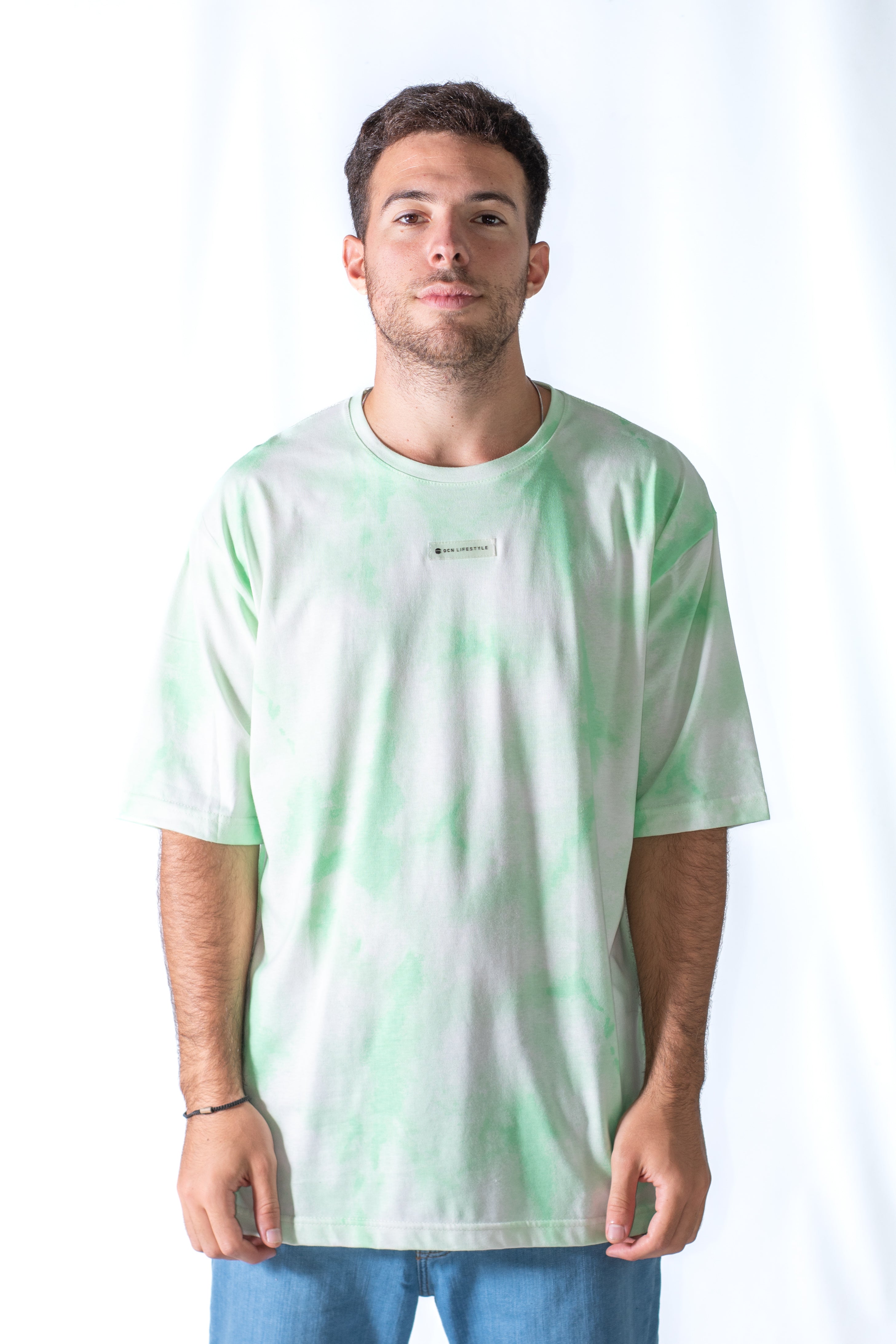 OCN Vega Batik Green Men's T-Shirt - Breathable Cotton, Comfort Fit for Casual Wear, Gym & Outdoor Activities