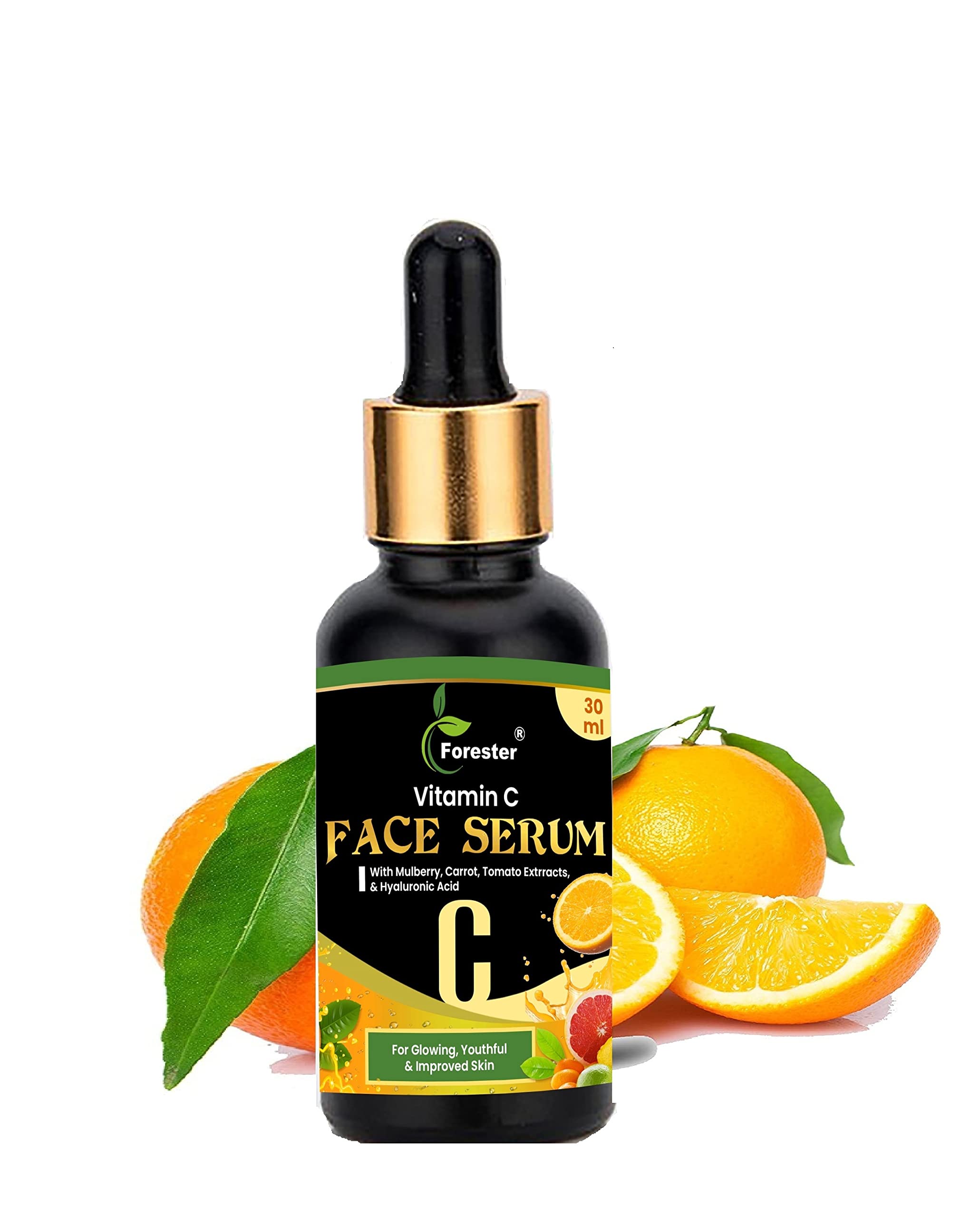 FORESTER 10% Vitamin C Face Serum for Glowing Skin - 30ml Brightening Serum with Highly Stable Vitamin C for Women & Men | Anti-Aging, Dark Spot Treatment, Daily Skincare Routine