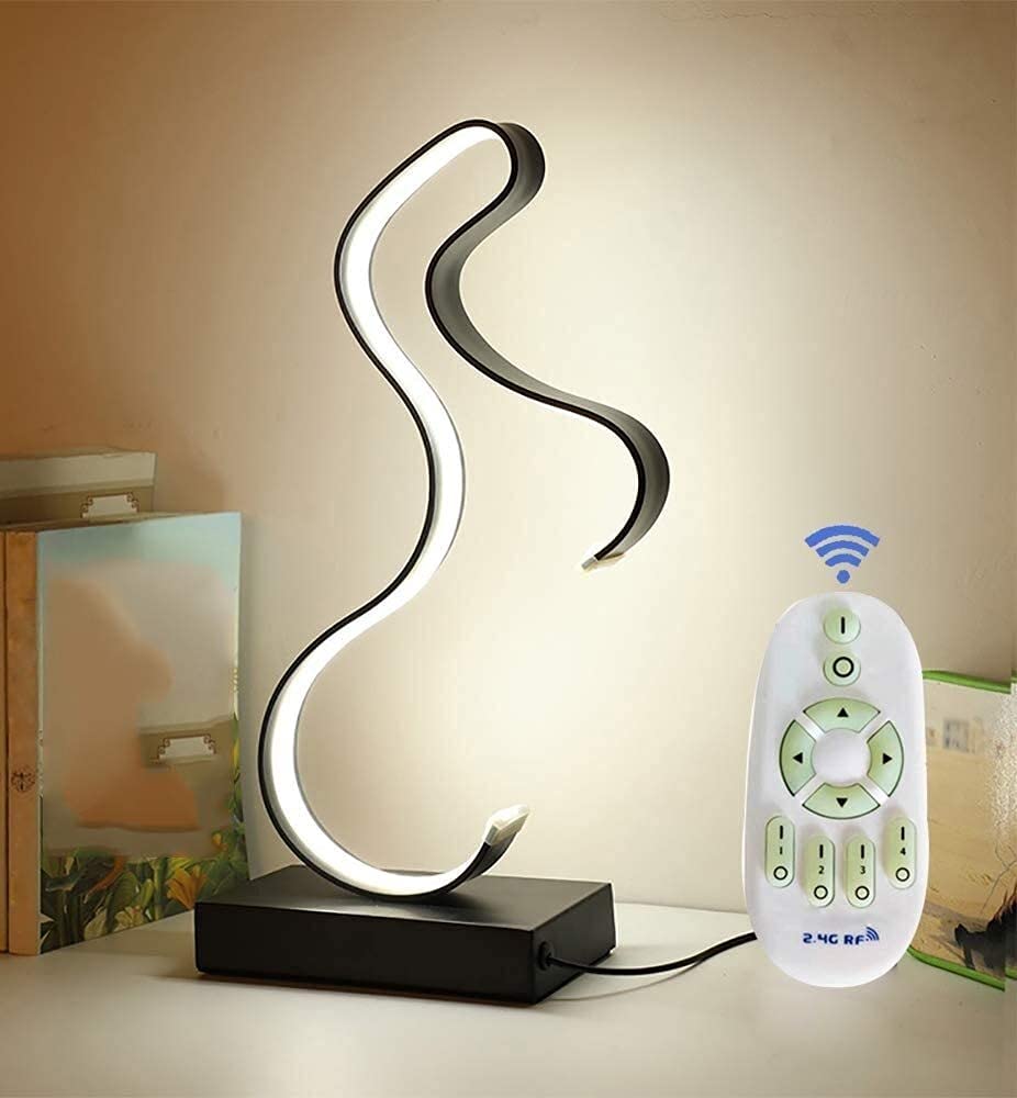 Ayuxiang Dimmable LED Bedside Table Lamp with Remote Control - Modern Minimalist Night Stand Light for Reading, Office, Bedroom & Living Room - Perfect for Nighttime Reading, Home Office & Relaxation