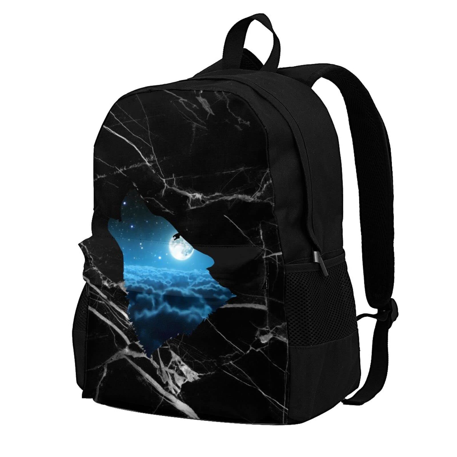 Vontako Wolf Backpack - Durable Laptop Backpack for Men & Women, Waterproof School Bookbag, Gym Bag & Travel Daypack for Teens & Adults - Black - Perfect for College, Work, Hiking & Daily Commute