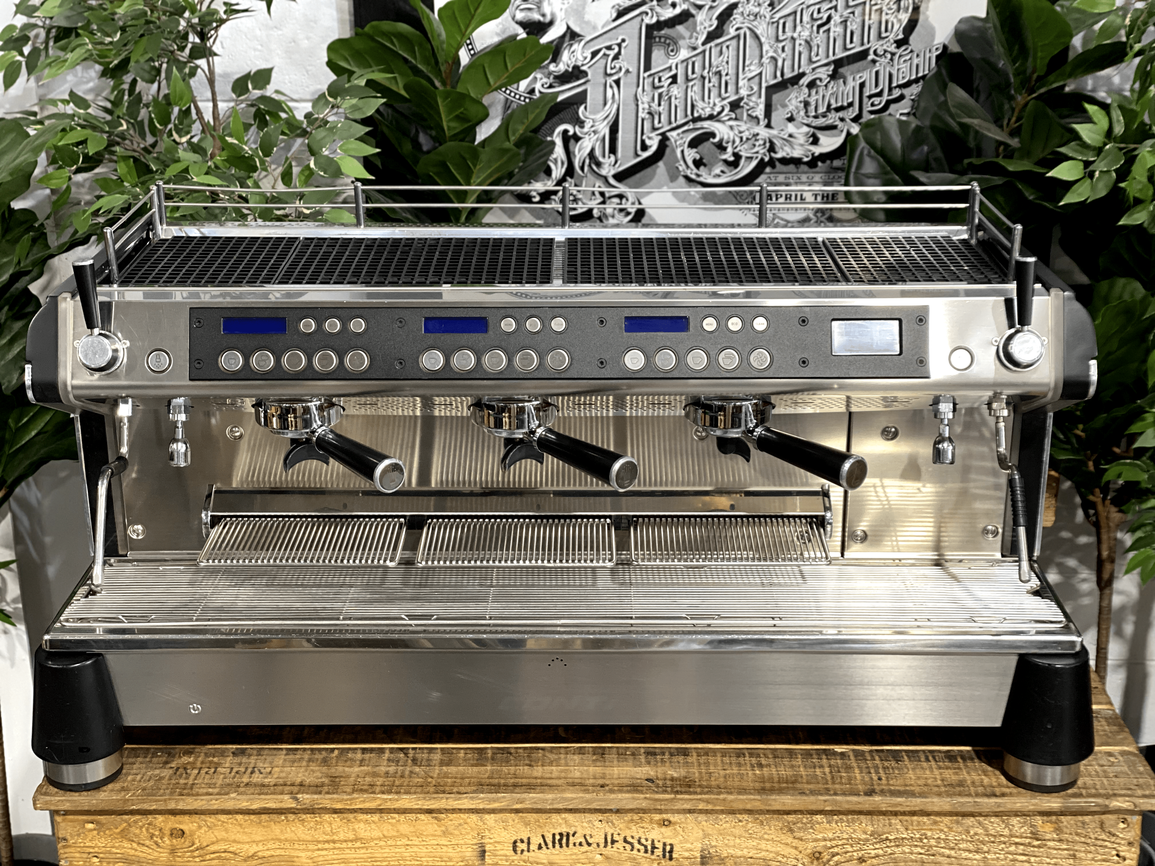 Conti Monte Carlo 3 Group Black Commercial Espresso Machine for Cafes & Restaurants - Professional Coffee Maker for High Volume Brewing