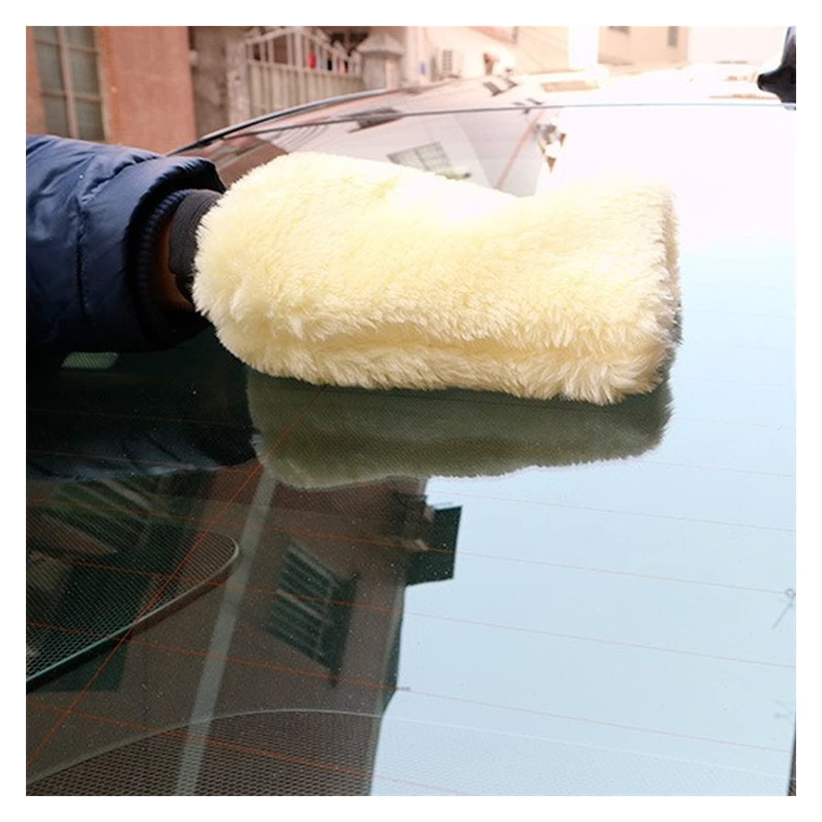 Lambswool Car Wash Glove - Soft Polishing Mitt for Auto Detailing & Cleaning