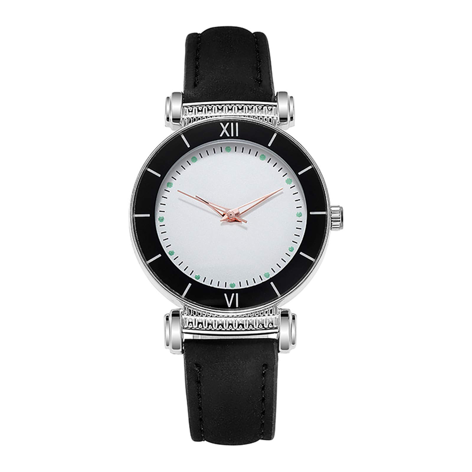 Stainless Steel Women's Watch - Luxury Quartz Dial with Leather Band for Casual Wear