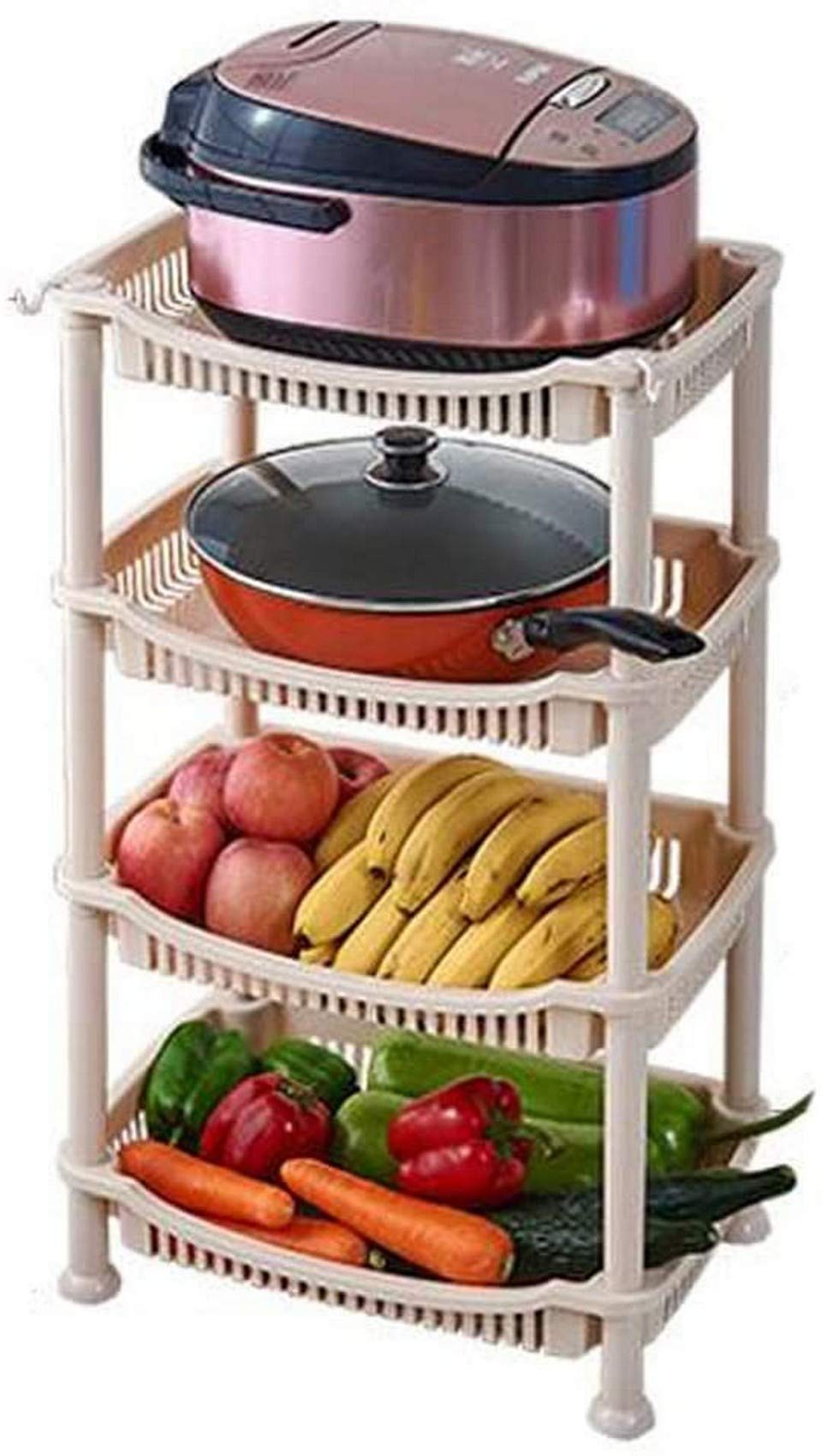 HCYY 3-Tier Kitchen Vegetable & Fruit Storage Rack - Durable Multi-Layer Basket for Organizing Produce, Spices & Toys (Black) - Perfect for Pantry, Countertop & Small Space Organization