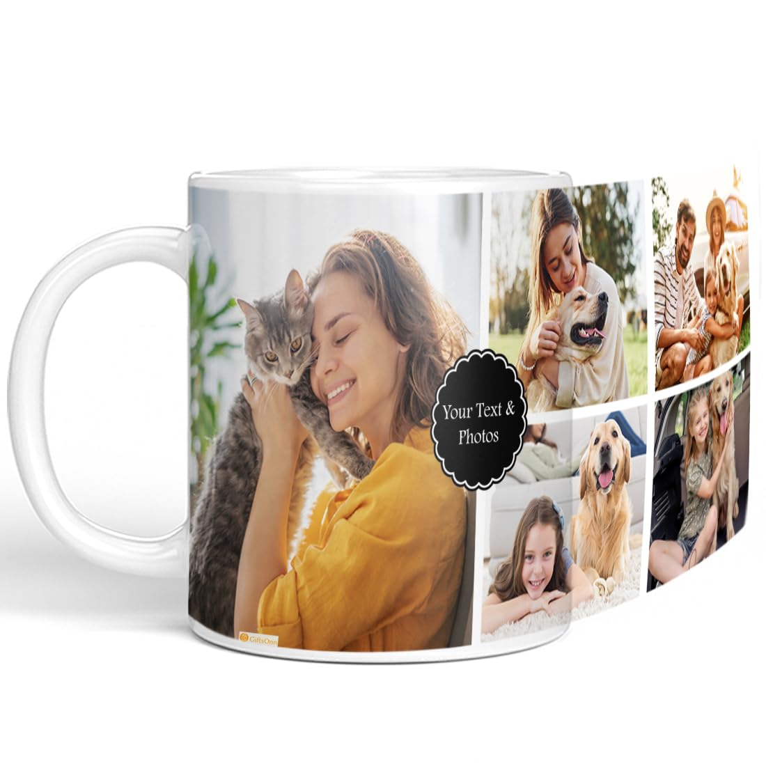 KivStar Custom Photo Mug - Personalized Ceramic Coffee Cup with Name & Wish for Birthday, Valentine's Day, Anniversary - 325ml White Gift for Couples, Friends & Family - Perfect for Coffee, Tea & Hot Drinks at Home or Office