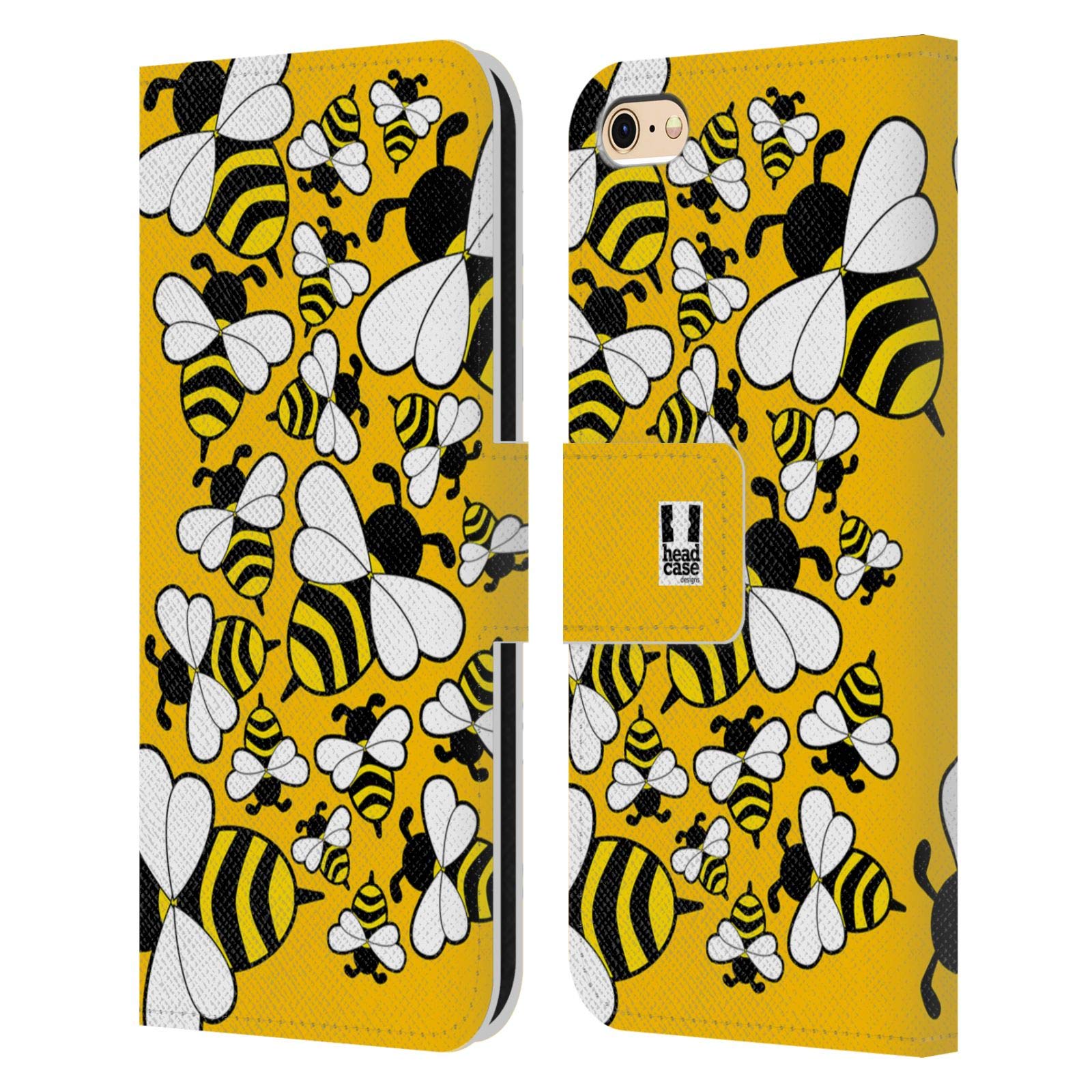 Big Bee Bugged Life Leather Book Wallet Case Cover for Apple iPhone 6/6s - Stylish Protective Phone Cover with Card Slots | Perfect for Everyday Use, Travel & Gift Giving