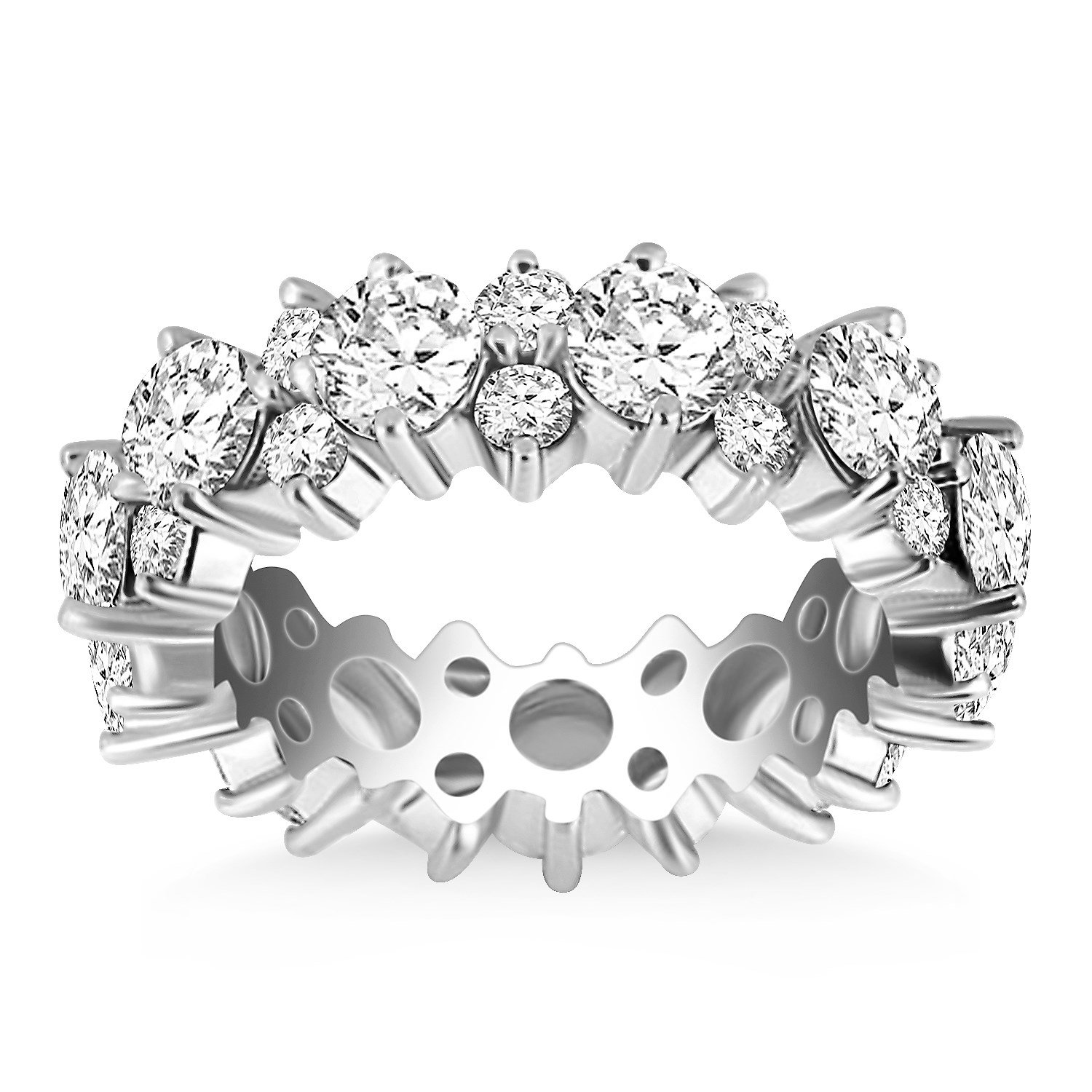 14K White Gold Round Diamond Eternity Ring for Women - Dazzling Wedding Band, Anniversary Gift & Bridal Jewelry - Perfect for Engagements, Proposals & Special Occasions