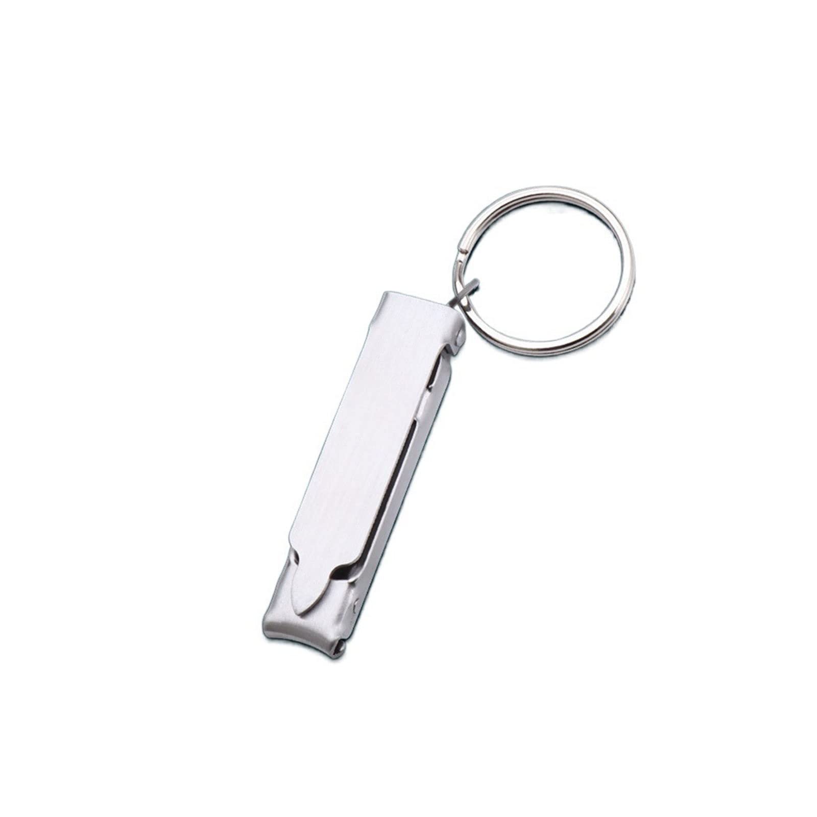 QYTECzjd Stainless Steel Ultra-Thin Foldable Toe Nail Clippers with Keychain - Professional Pedicure Tool for Travel, Home & Nail Art | Silver Nail Cutter & Trimmer