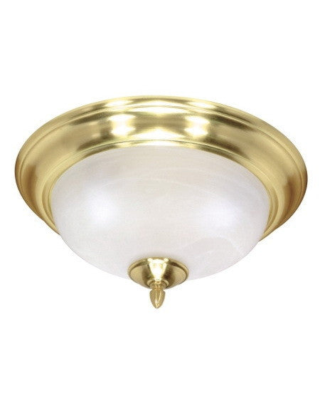 Nuvo Lighting 60 478 Sateen Collection 2-Light Energy Star Certified Fluorescent Ceiling Fixture - Satin Brass Finish for Bedroom, Kitchen & Office Lighting