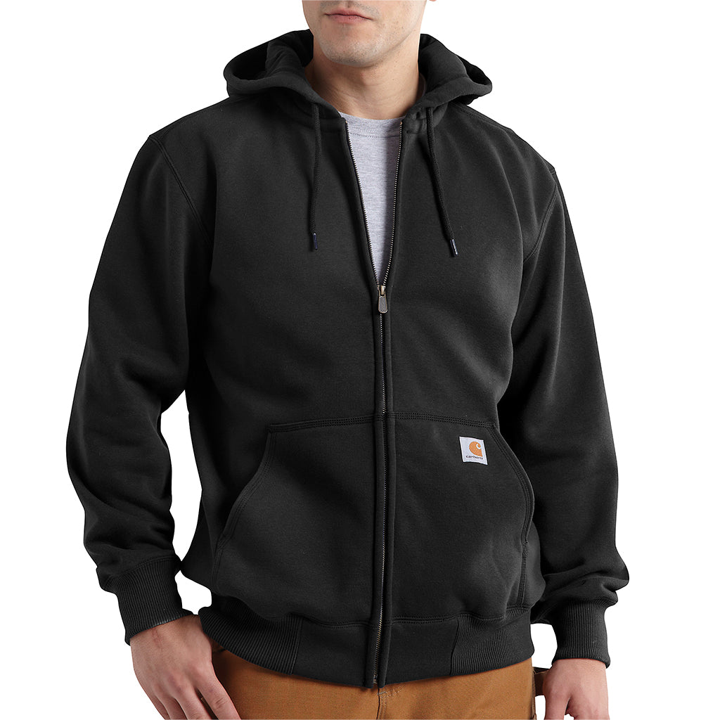 Men's Carhartt Rain Defender Full Zip Hoodie - Waterproof Windproof Fleece Jacket for Outdoor Work & Hiking