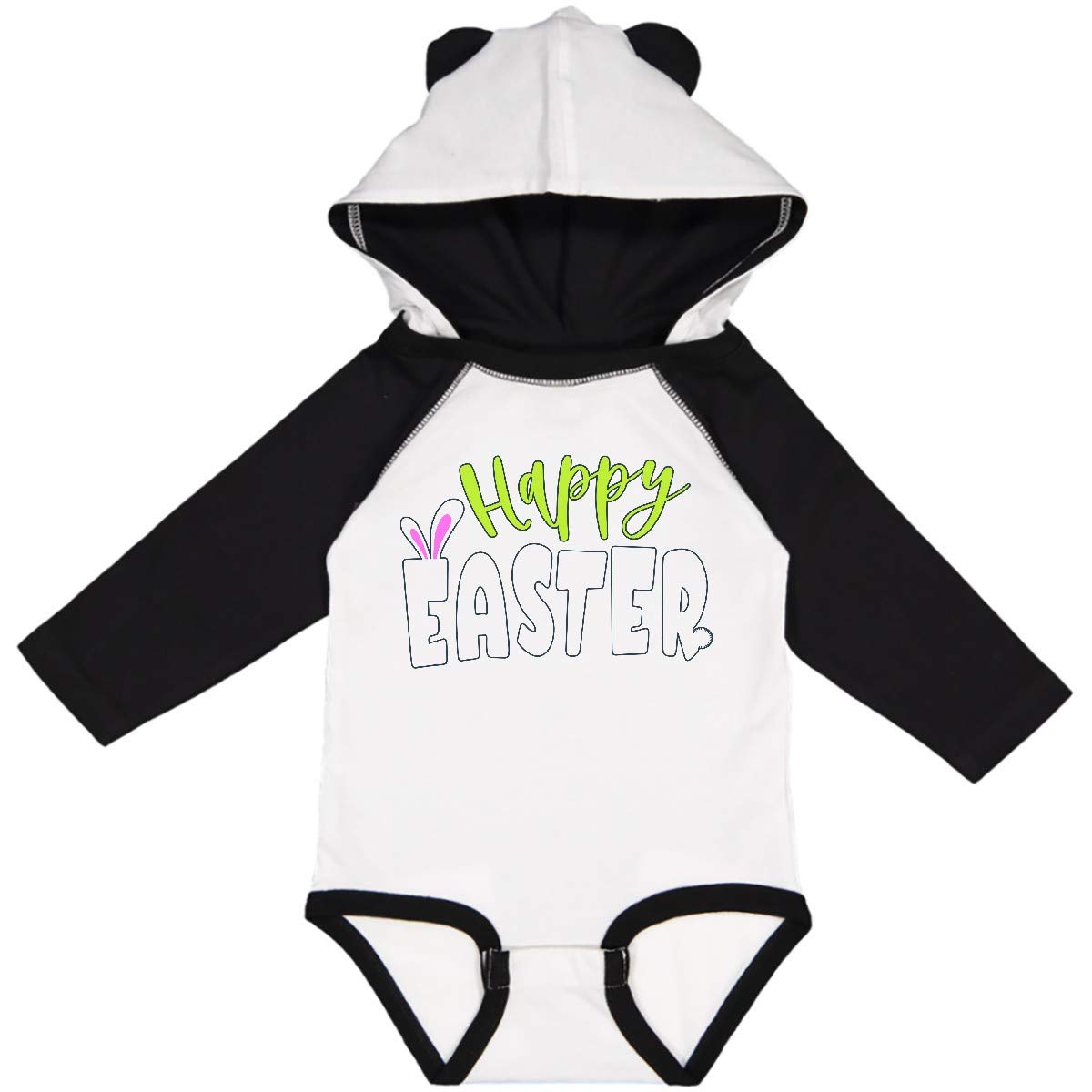 Inktastic Happy Easter with Bunny Ears Long Sleeve Baby Bodysuit - Cute Easter Outfit for Newborns & Infants - Perfect for Easter Photos, Family Gatherings & Spring Celebrations