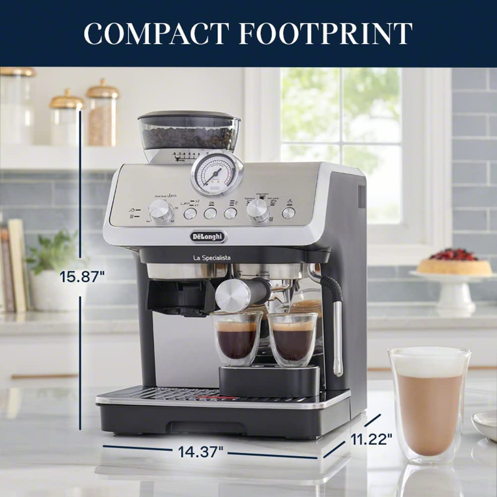 De'Longhi La Specialista Arte Espresso Machine - Premium Semi-Automatic Coffee Maker with Built-in Grinder & Milk Frother for Barista-Quality Coffee at Home | Perfect for Espresso, Cappuccino & Latte Lovers