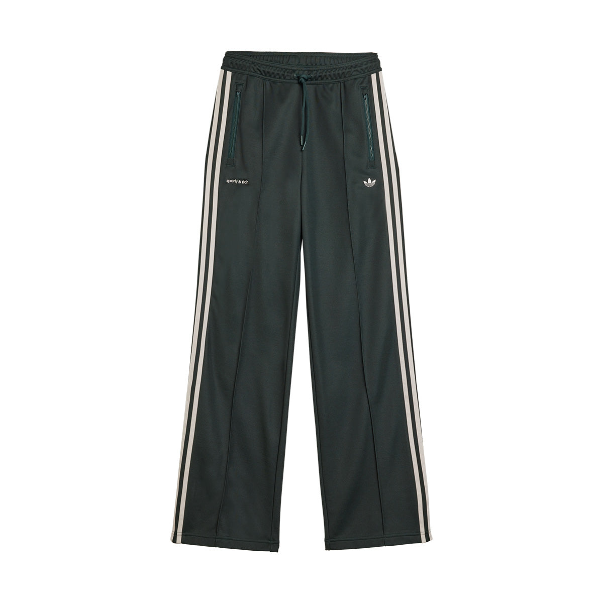 Sporty & Rich Forest Green Track Pants for Women - Comfortable High-Waisted Joggers for Running, Gym & Casual Wear