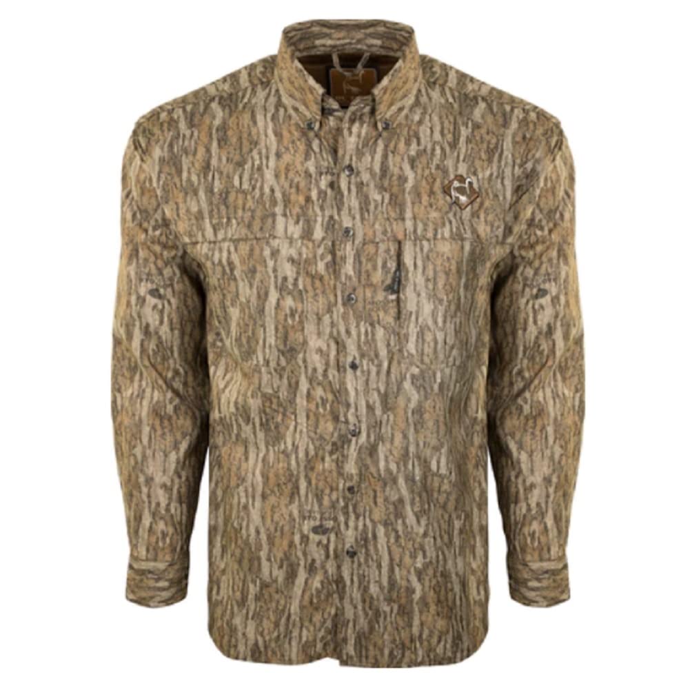 Ol' Tom Mesh Back Flyweight Shirt 2.0 - Lightweight Hunting Shirt in Bottomland Camo for Men - Perfect for Turkey Hunting & Outdoor Adventures