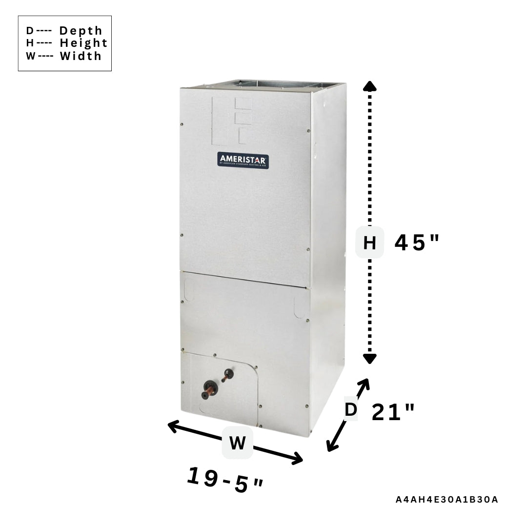 2.5 Ton Ameristar Convertible Air Handler 14.3 SEER HVAC Unit (Model A4AH4E30A1B30A) - Perfect for Home Cooling & Heating Systems