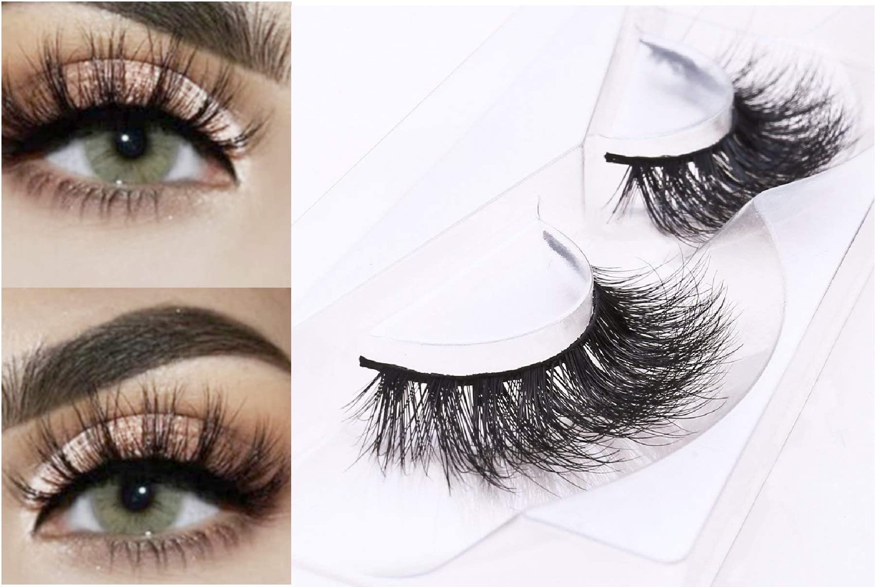 Natural Soft False Eyelashes - Long Fluffy 3D Lashes for Eye Makeup | Reusable Cruelty-Free Eyelash Extensions | Perfect for Daily Wear, Parties, Weddings & Special Occasions | Enhance Your Eye Makeup for Date Night, Photoshoots & Cosplay