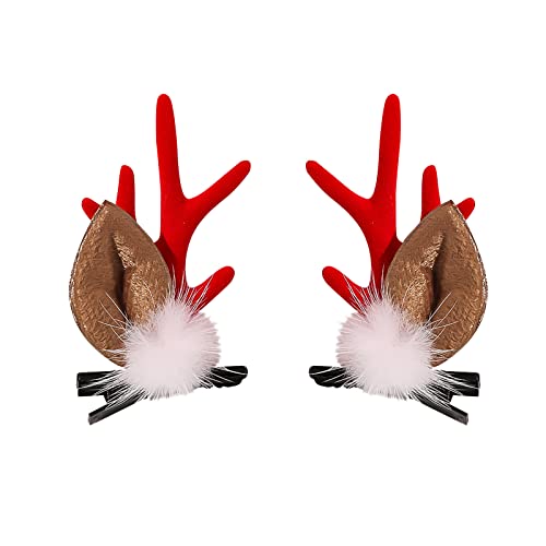 Cute Deer Antlers Hair Clips for Women - Christmas Party Hair Accessories