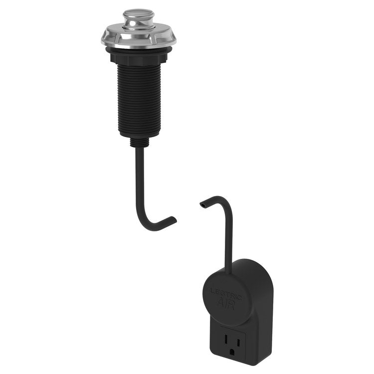 Garbage Disposal Air Switch with Power Adapter - Polished Chrome Brass Finish for Kitchen Sink Waste Disposal System | Easy Installation & Quiet Operation | Perfect for Home Kitchen Upgrade