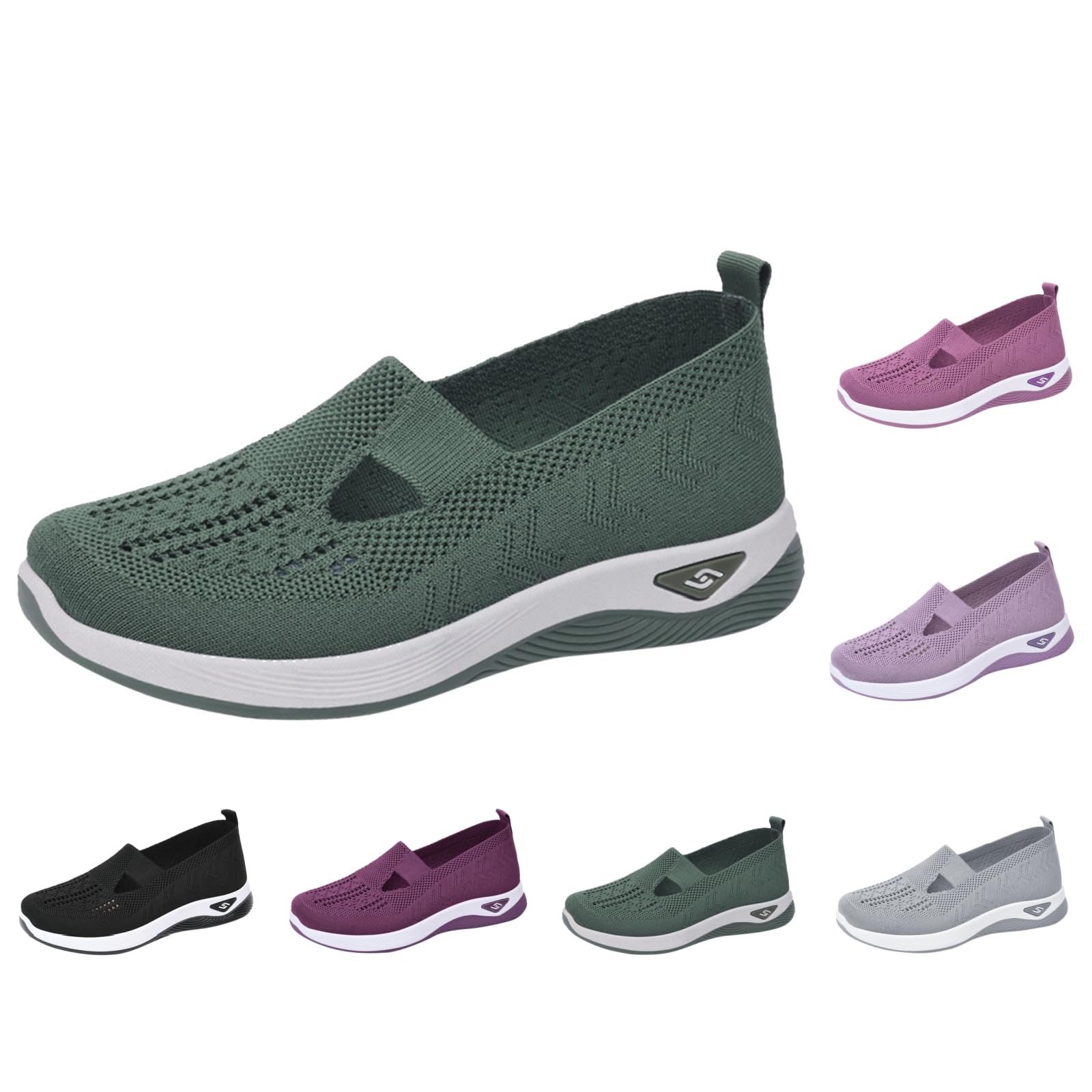 **Women's Comfortable Breathable Slip-On Walking Shoes - Casual Athletic Sneakers with Thick Cushioned Sole for Walking, Travel & Everyday Wear**