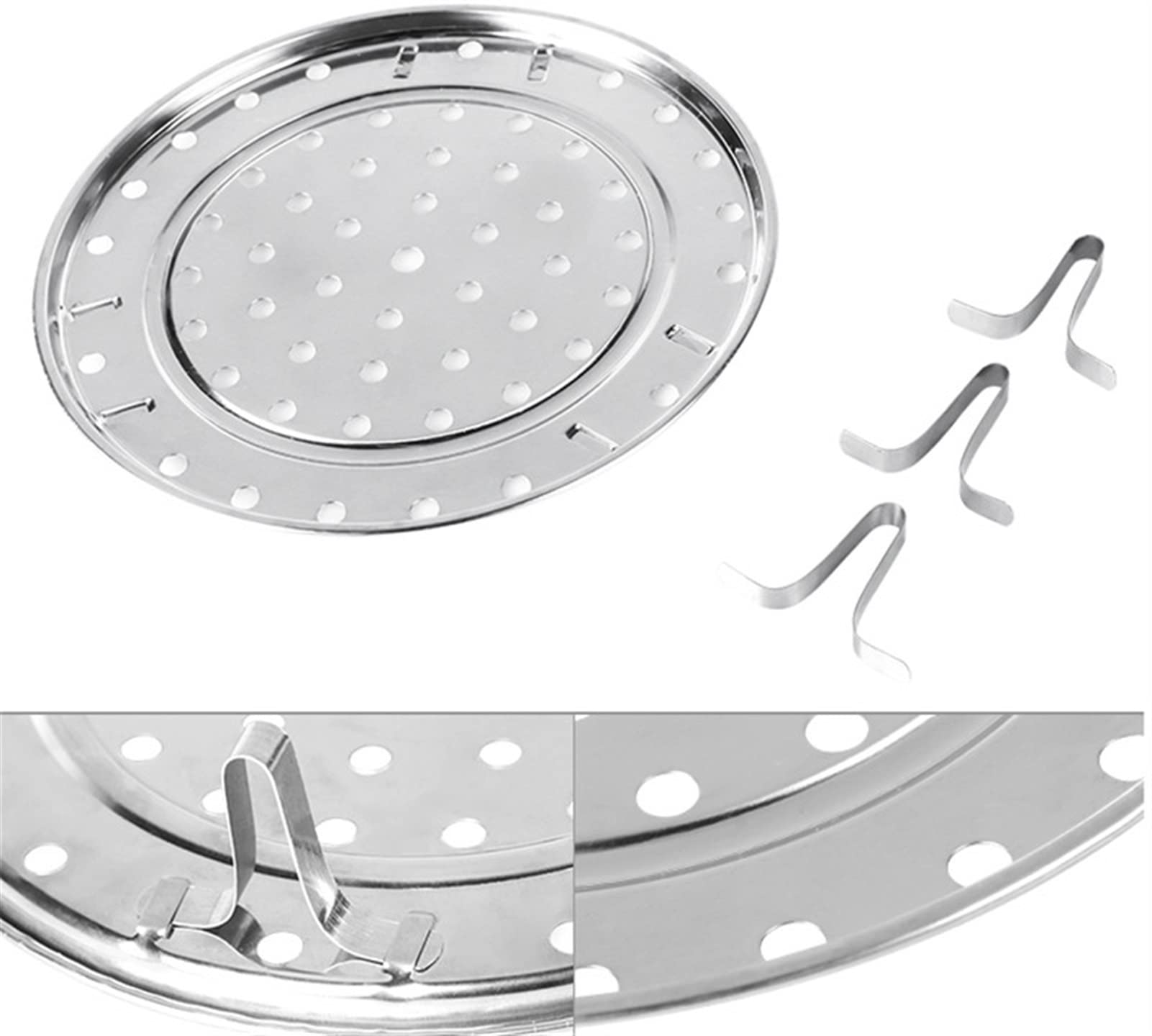 Stainless Steel Steamer Pan Set - 26cm Dumpling Steamer Rack with Plate for Cooking, Baking & Steaming Bread, Buns & Vegetables - Durable Kitchen Cookware Accessories for Restaurants & Home Use