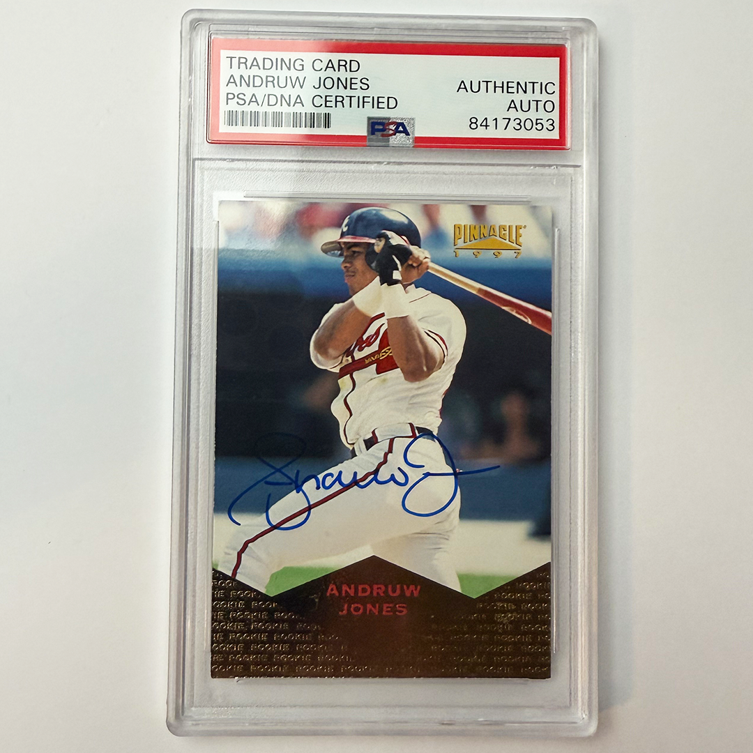 Andruw Jones Autographed 1997 Pinnacle #163 Baseball Card - PSA Certified Authentic - Collectible Memorabilia for Sports Fans and Investors