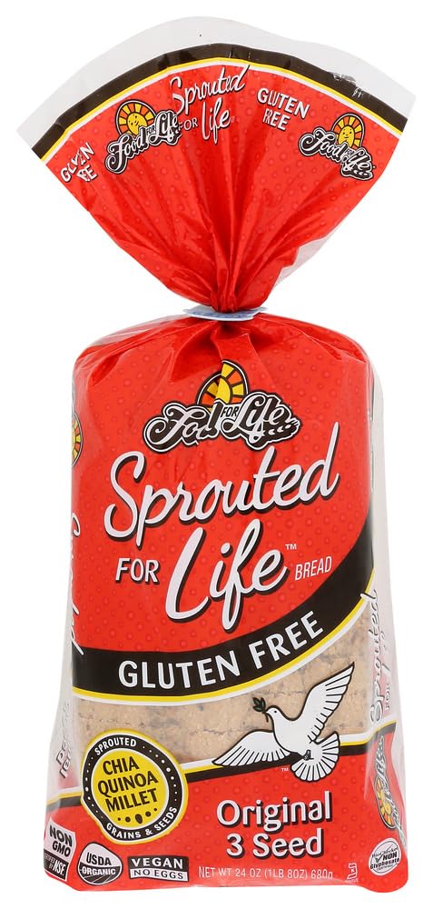 Food For Life Gluten Free Sprouted Original Bread - 24oz (Pack of 6) | Organic, Vegan & Non-GMO | Perfect for Sandwiches, Toast & Healthy Breakfast