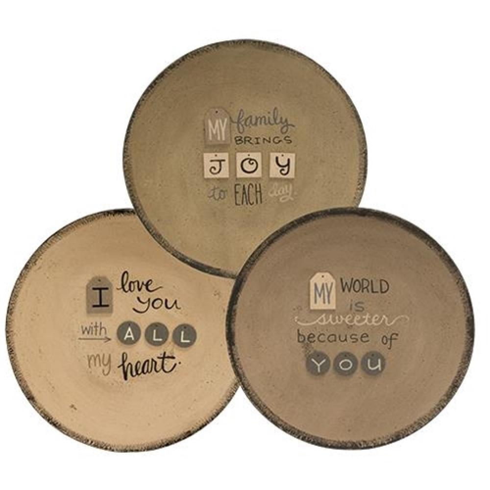 Joy Each Day 3-Piece Dimensional Plate Set - Elegant Dinnerware for Home Dining, Parties & Special Occasions