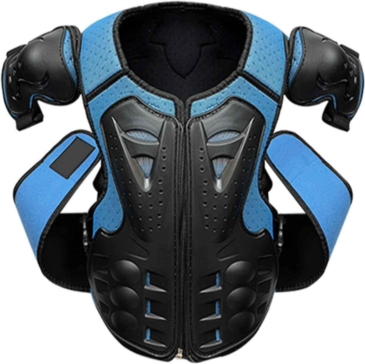 Kids Motorcycle Protective Jacket - Full Body Safety Armor Vest with Chest & Spine Protection for Motocross, ATV Riding (Blue) - Ideal for Off-Road Adventures & Youth Racing Safety Gear