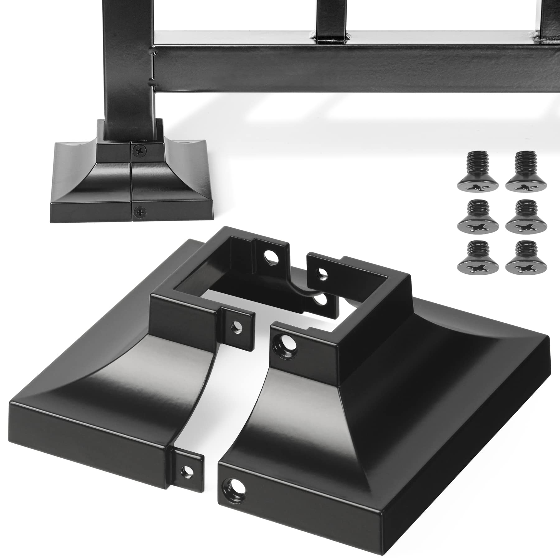 Black Aluminum Deck Post Base Covers (8pcs) - Fits 1.5