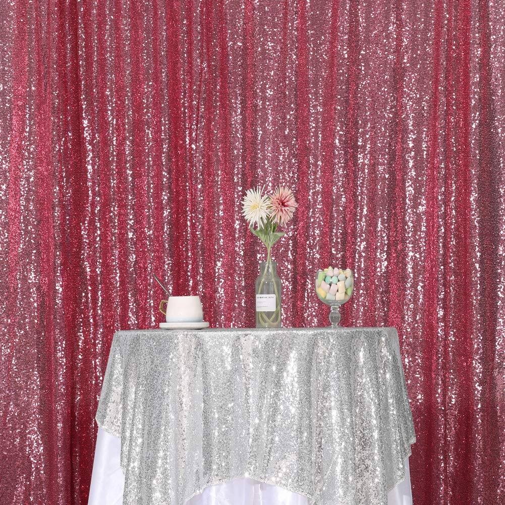 Glitter Sequin Backdrop 7x7FT - Fuchsia Pink for Photography & Party Decor