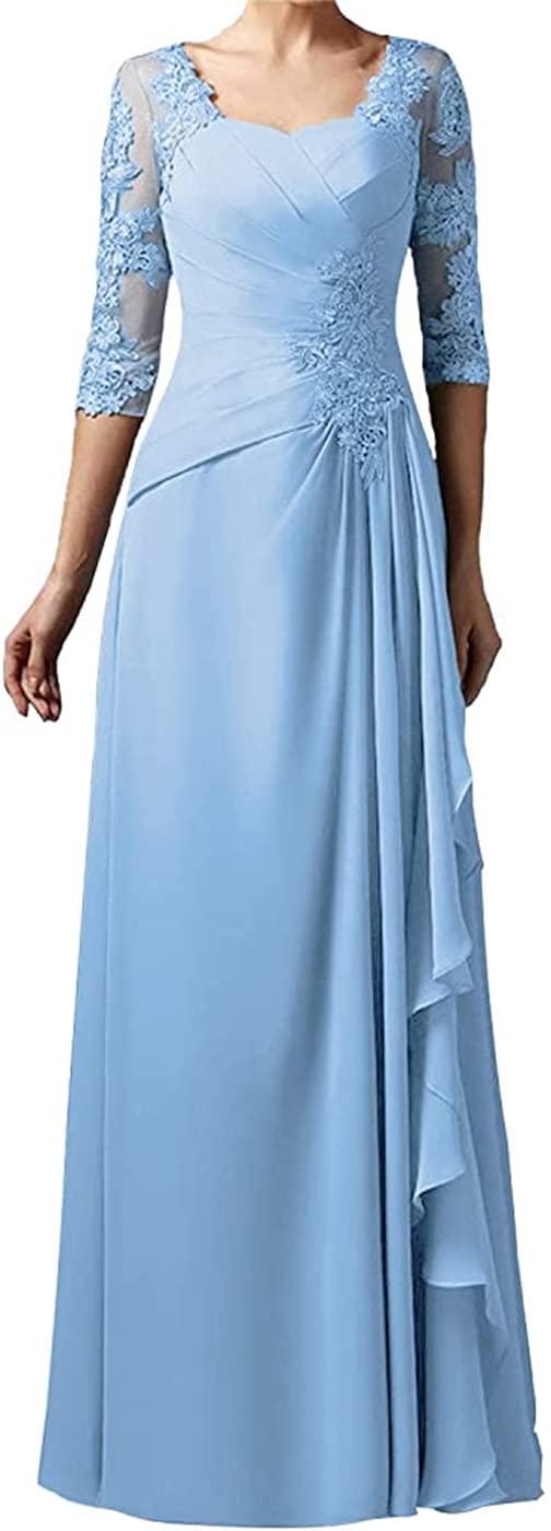 Elegant Lace Formal Wedding Guest Dresses for Women - Long Prom Dress with Appliques, Mother of The Bride Outfit | Perfect for Weddings, Parties & Special Occasions